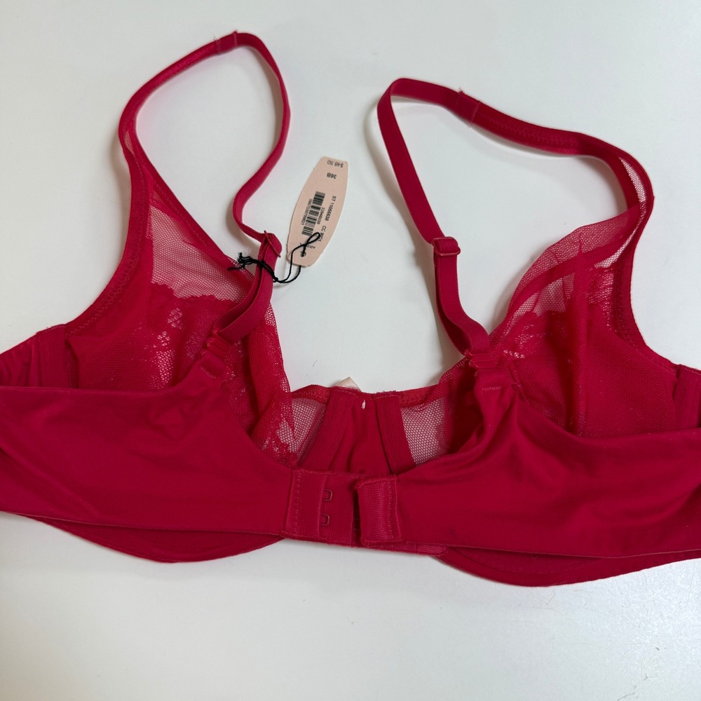 Victoria's Secret Unlined Demi Bra Red Womens 36B Lace New! - Picture 5 of 6